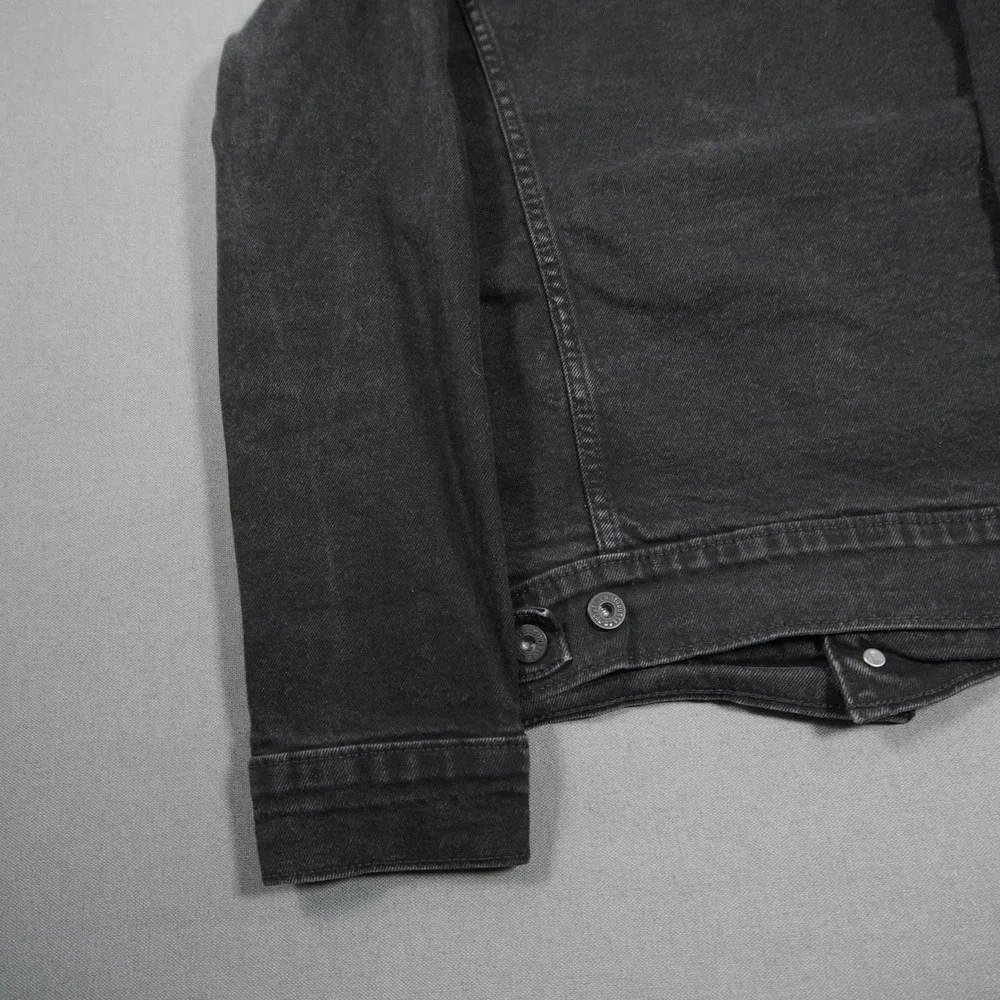 Levi's Black Denim Trucker Jean Work Moto Men Jacket M Type 3 Western